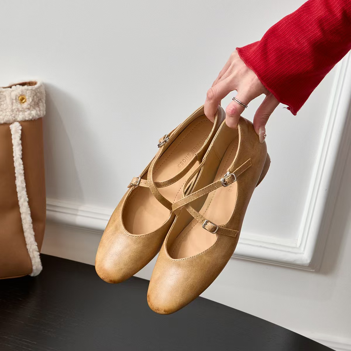 Autumn Women Fashion Round Toe Ladies Elegant Mary Jane Shoes Soft Flat Heel Outdoor Dress Ballerinas 241014