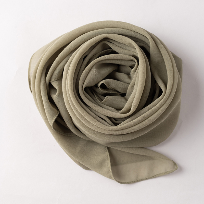K760 Solid color scarf single color chiffon headscarf 90*90 gauze scarf Hui ethnic scarf women's headscarf wholesale