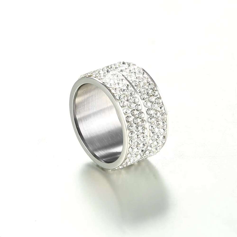 Declaration: Hip hop Rock Stainless Steel Jewelry Gold Diamond Round Men's and Women's Rings