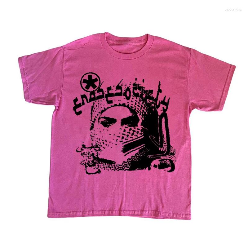 Men's T Shirts Cotton T-shirt Grunge Goth Harajuku Graphic Print O-Neck Tee Hip Hop Streetwear Loose Short Sleeve Punk Vintage Top