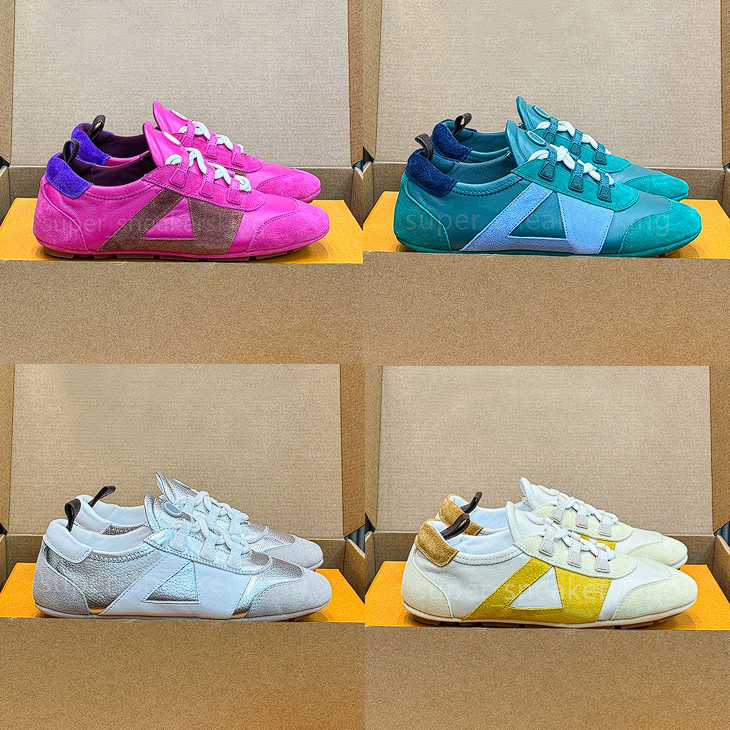 Quality Sneakerina Ballet Sneakers Designer Shoes Women Ballerina Suede Leather Upper Injection TPU Outsole Inner Lightweight Casual Shoes