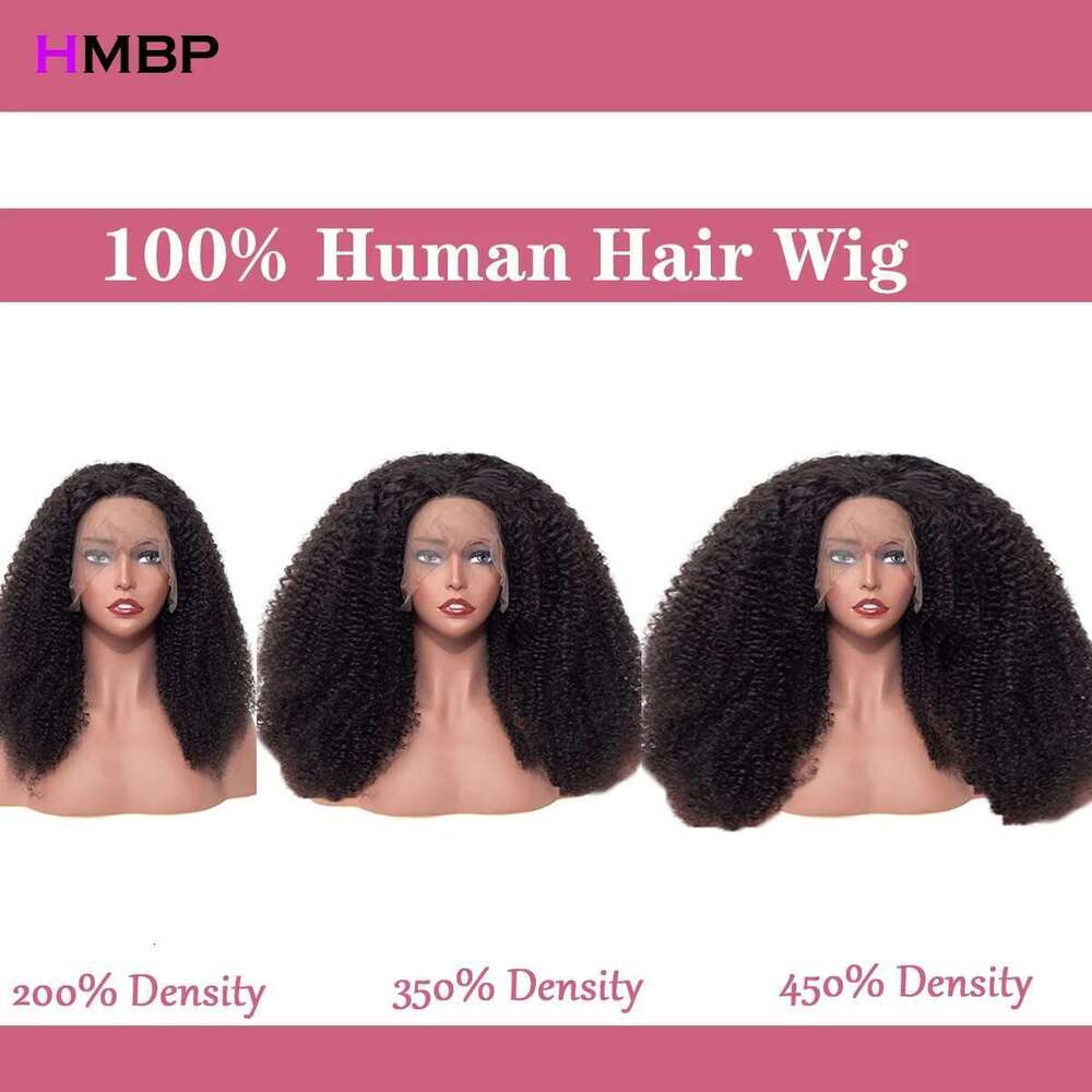 500 Afro Kinky Curly 13x6 Hd Lace Frontal Wig High Density Thick Wigs Real Human Hair