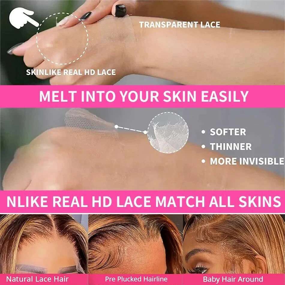 13x4 Highlighted Curly Front Human Hair For Women 4x4 Honey Blonde Deep Wave Colored 13x6 HD Lace Frontal Closure Wigs