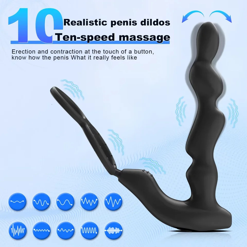Vibrator Prostate Wireless Remote Anal Plug Cock Ring Butt Control Sex Toys P Sport Massager Adults Toy 250519
