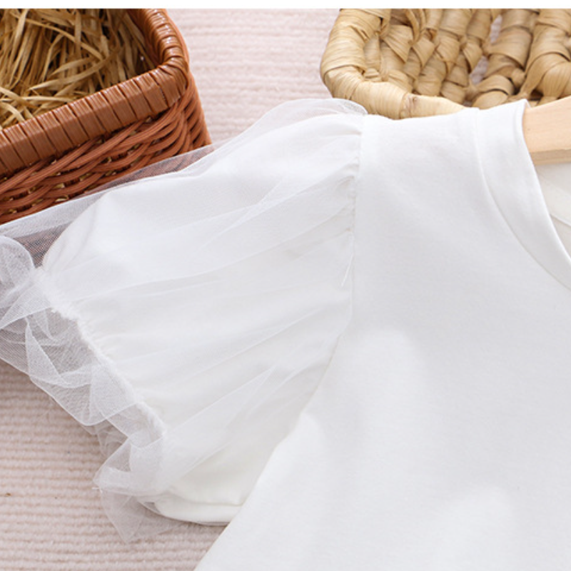 DISNEY girls designer clothes toddler designer clothes Frozen Elsa princess Little girl's summer clothes short sleeves comfortable and soft.