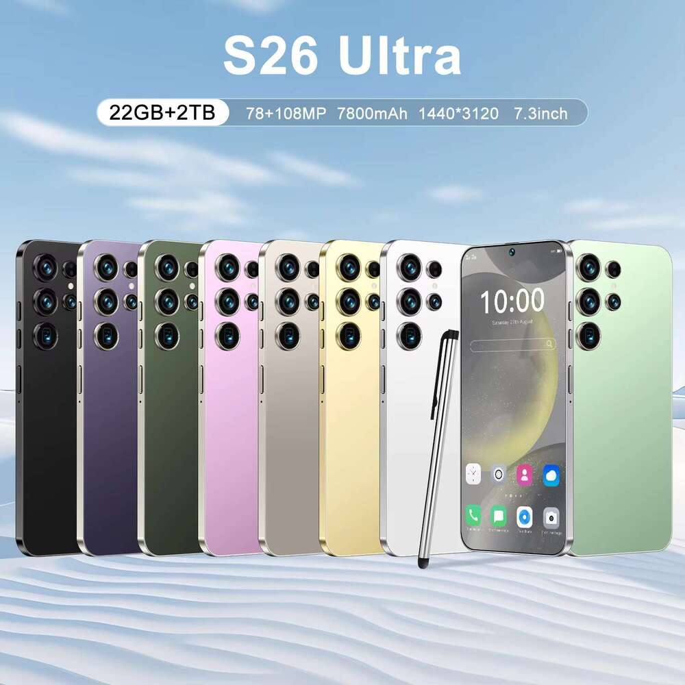 2025 New Original Phones S26 ultra Smartphones 22GB+2TB Dual SIM Cellphone Mobile Face Unlock Android 15 5G Phone