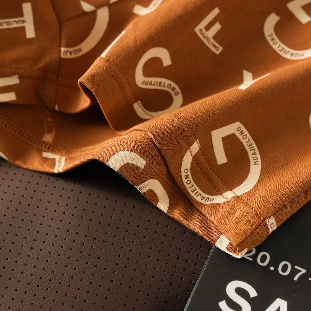 3PCS/Pack 100% Cotton Trendy Letter Print Mens Boxers Underwear Comfort Large U Pouch Panties High Elastic Waist Underpants J250516