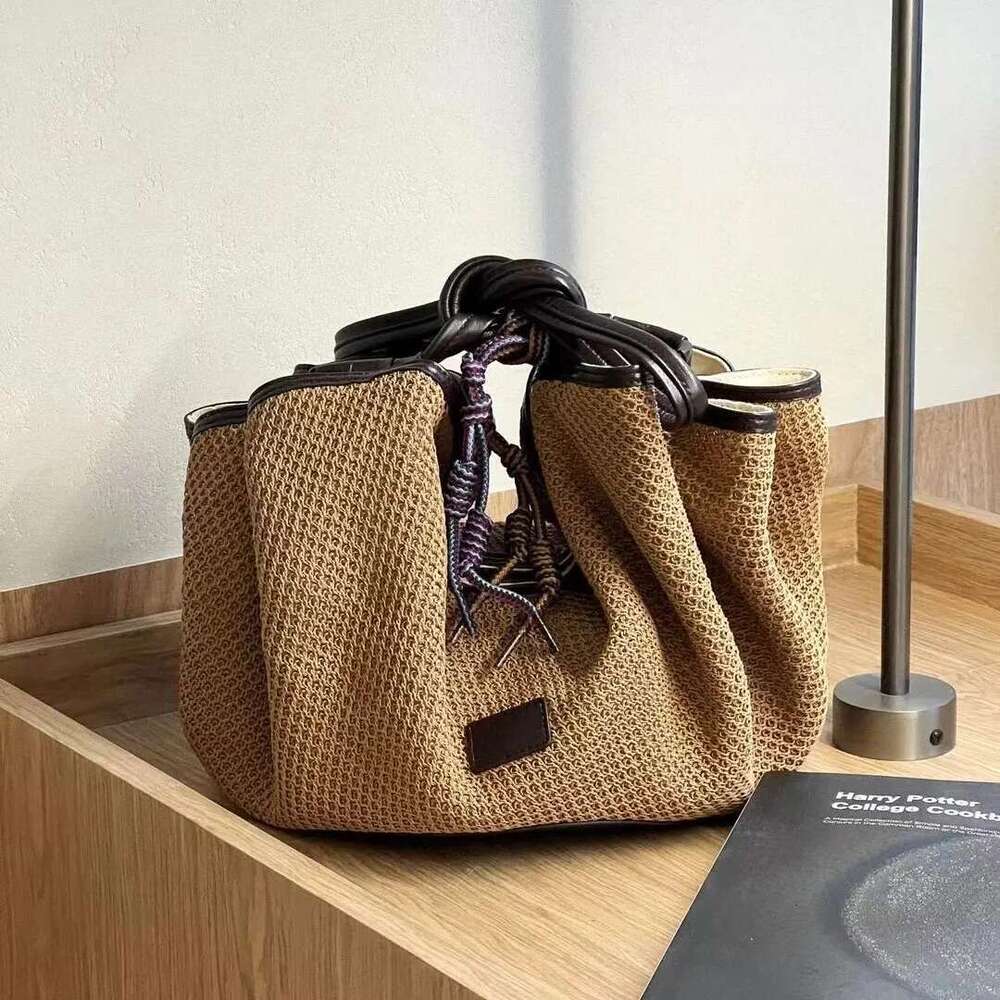 Summer Women Woven Tote Hollowed Out Large Capacity Handbag Fashion Shoulder Beach Commuting Vacation Shopping Bag