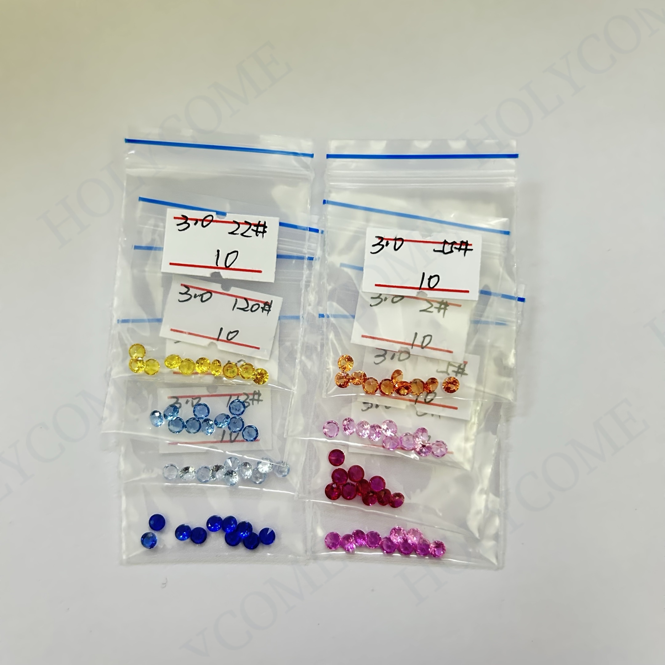 3.0mm Round Brilliant Cut Synthetic Corundum Loose Gemstones Synthetic Spinel Multicolor Wholesale #5 Corundum Ruby Red Stone for DIY Jewelry Making