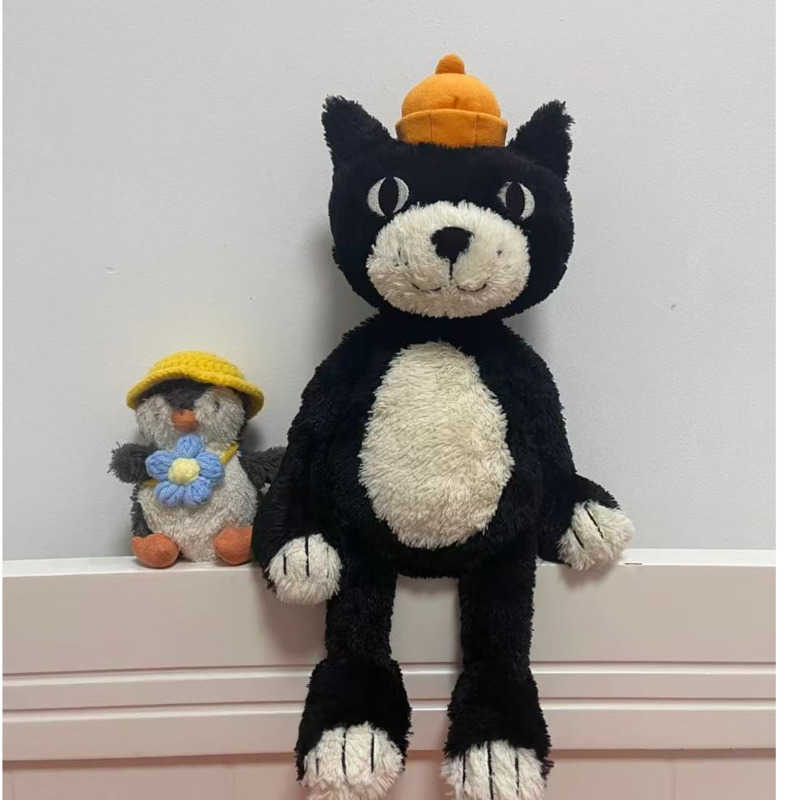 Plush Dolls Cute Lucky Cat Black Jellyscat Plush Toy Cute Large Doll Sleeping Doll Activity