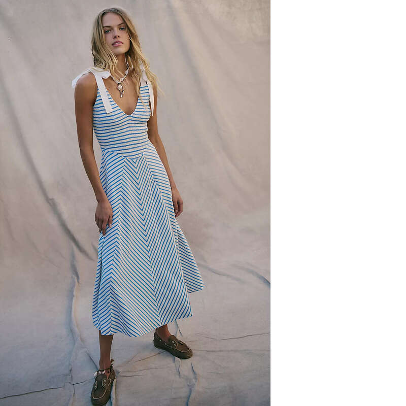 Sheath Dress Year Summer New Women S Vacation Style Backless Lace Up Sexy Low Cut V Neck Dress Summer Dress