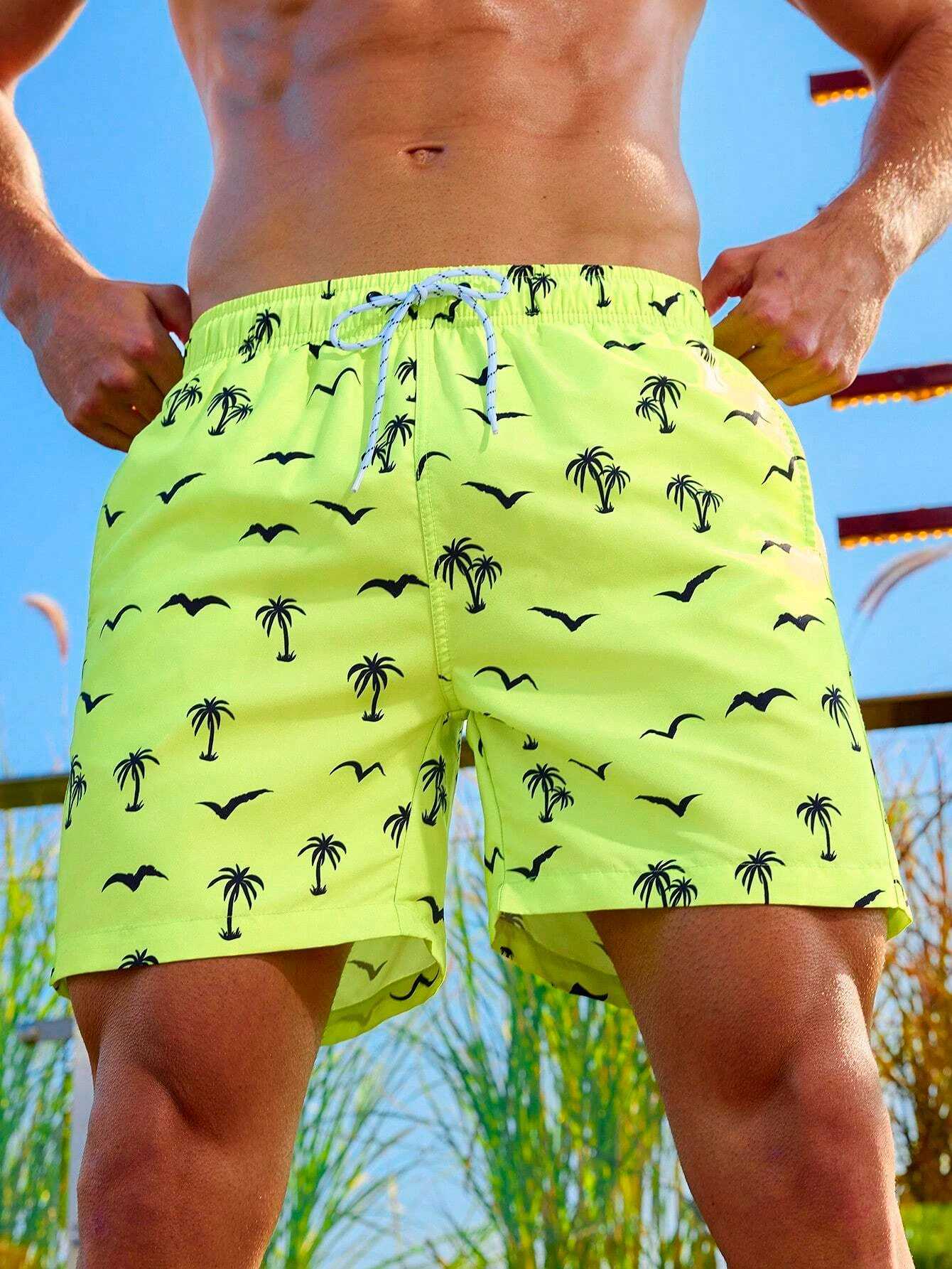 Mens Board Shorts Swim Shorts Swim Trunks Drawstring Elastic Quick Dry Short Beach Hawaiian Casual Black White Micro-elastic J250515659S
