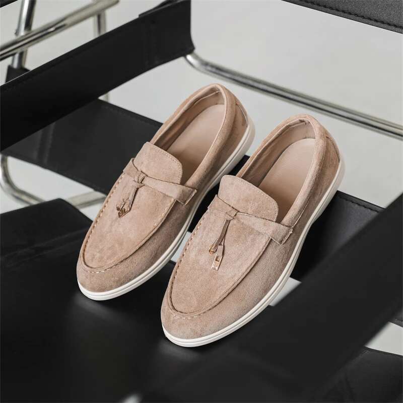 Summer Beige Moccasins For Comfortable Suede Casual Designer Men's Shoes Lightweight Slip-on Men Loafers zapatos para hombre