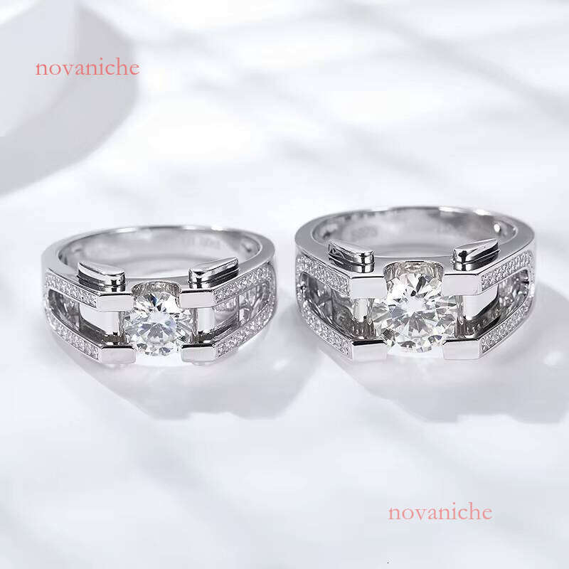 Round cut silver platinum men's silica dragon band ring