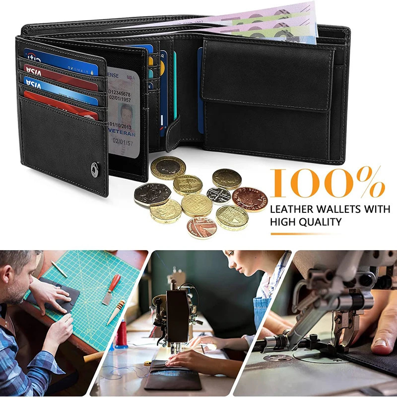 Wallets for Mens Muti-Functional RFID Blocking Slim Wallet with 15 Credit Card Holders 250516