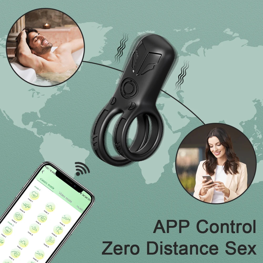Vibrating Cock Ring Penis for Men Removable APP Vibrator Ejaculation Delay Clitoris Stimulation Sex Toy Sexy Shop 250519