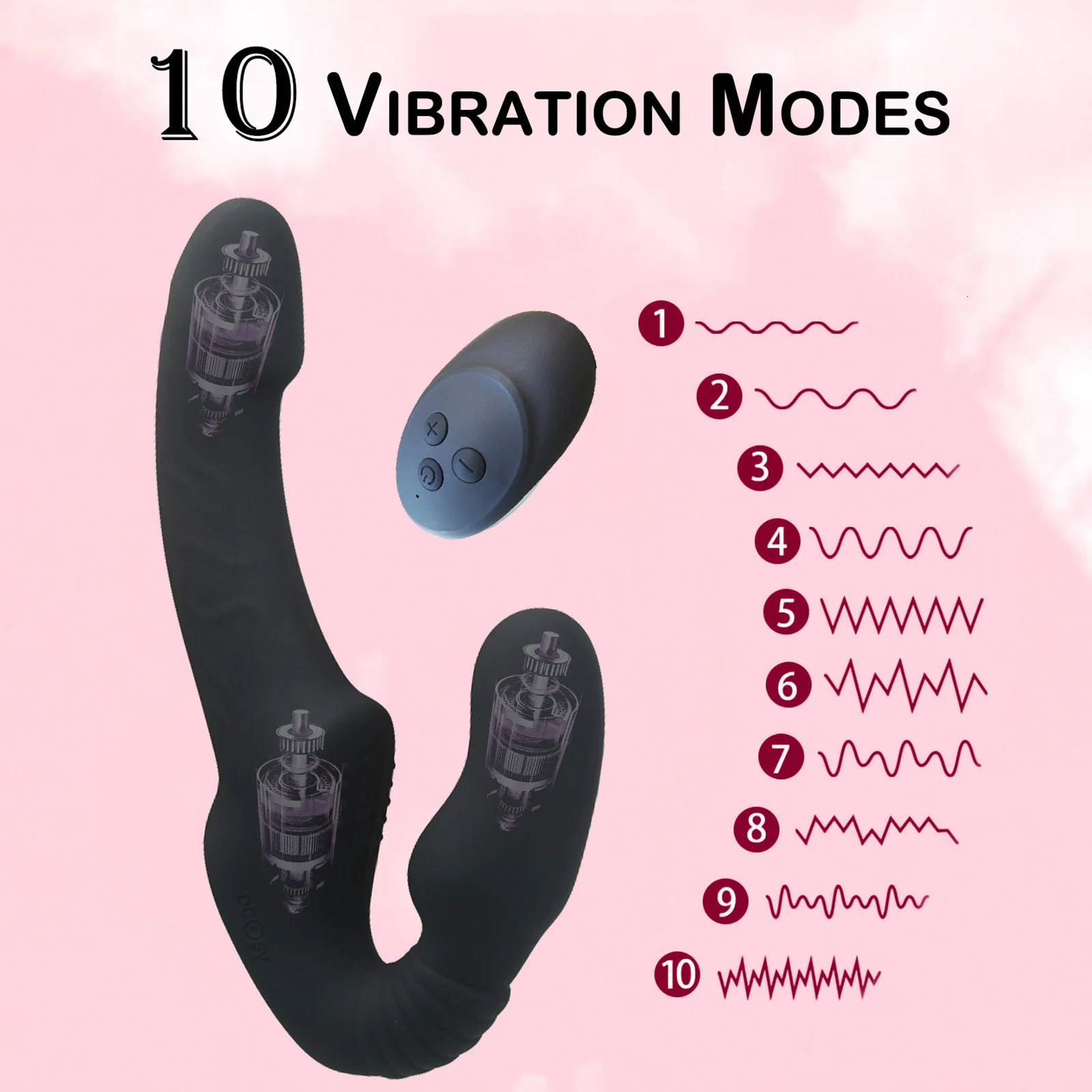 Strapless Strapon Dildos Vibrator with Remote Control for Women Lesbian Couples G Spot Sex Toys With Clitoris Stimulator 250519
