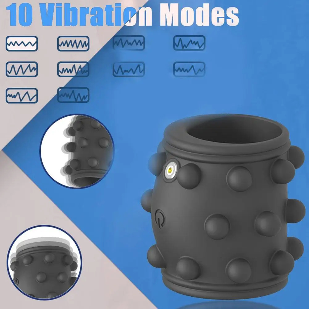 Penis Ring Vibrator Extender For Couple G Spot Stimulation Vibrating Cock Delayed Ejaculation Sex Toy Men 250519