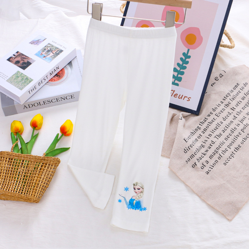 DISNEY toddler designer clothes infant designer clothes Frozen Elsa princess Girls' pants with princess print and label-free design.