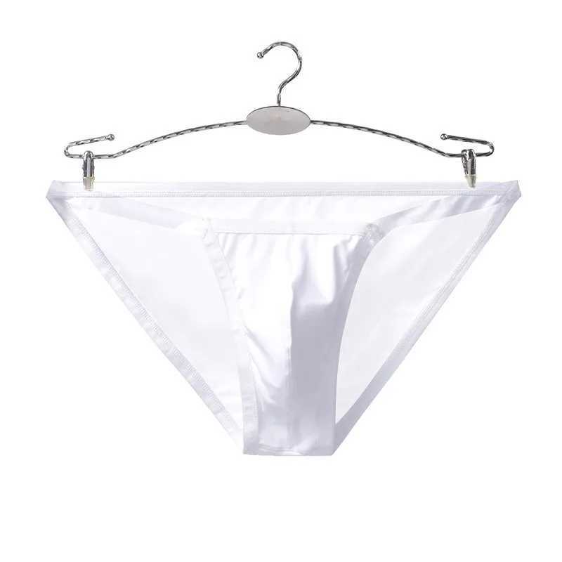 Mens Underwear Ice Silk Net Yarn Mid Waist No Trace Ultra Thin Breathable Underpants J250516