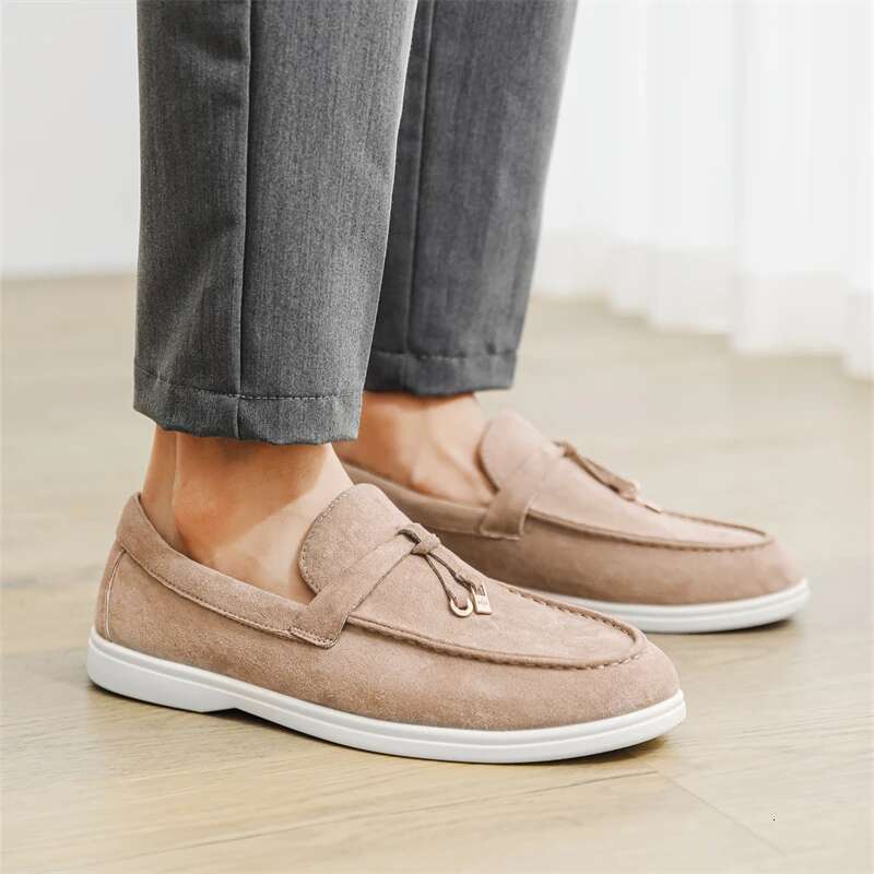 Summer Beige Moccasins For Comfortable Suede Casual Designer Men's Shoes Lightweight Slip-on Men Loafers zapatos para hombre
