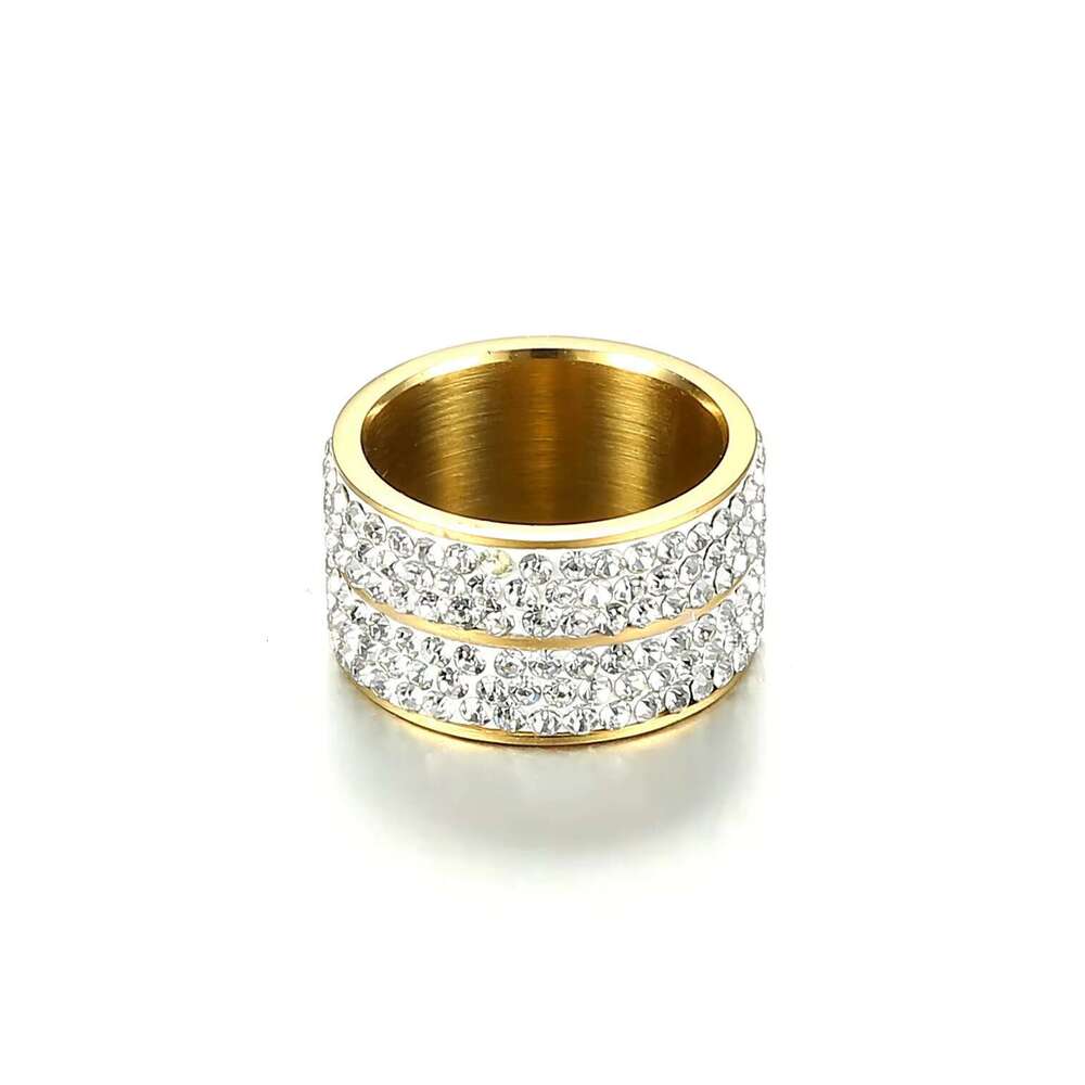 Declaration: Hip hop Rock Stainless Steel Jewelry Gold Diamond Round Men's and Women's Rings