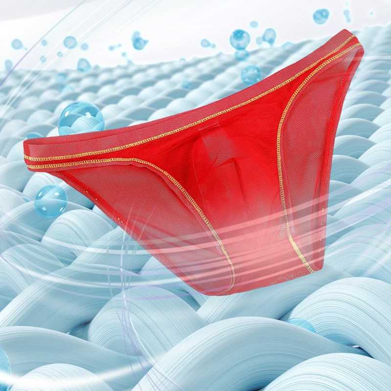 Mens Sexy Briefs Transparent Mesh Seamless Underwear Low-Rise Ultra-Thin Sheer Male Panties mens sexy underwear J250516