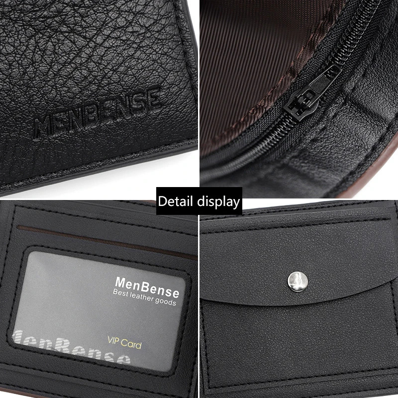 Slim Men Wallets Short Zipper Card Holder Po Holder Male Purse Simple Coin Pocket High Quality PU Leather Mens Wallet 250519