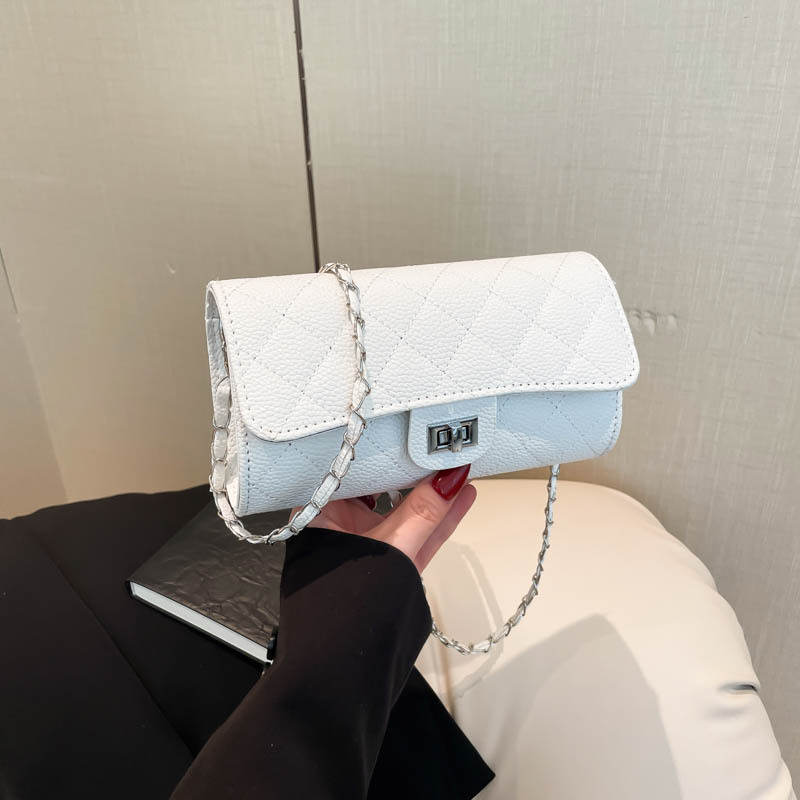 Free Delivery Designer Bag 2025 New Fashionable Diamond Grid Chain Small Fragrance Style Niche Wallet High Appearance Versatile Women's Crossbody