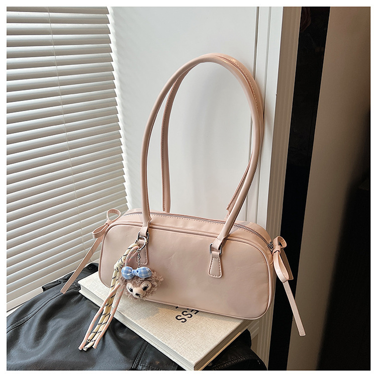 Free Delivery Designer Women's Fashionable Shoulder Bag Korean Style Niche Sweet Bow Handbag New Boston One Shoulder Diagonal Cross Casual Mobile