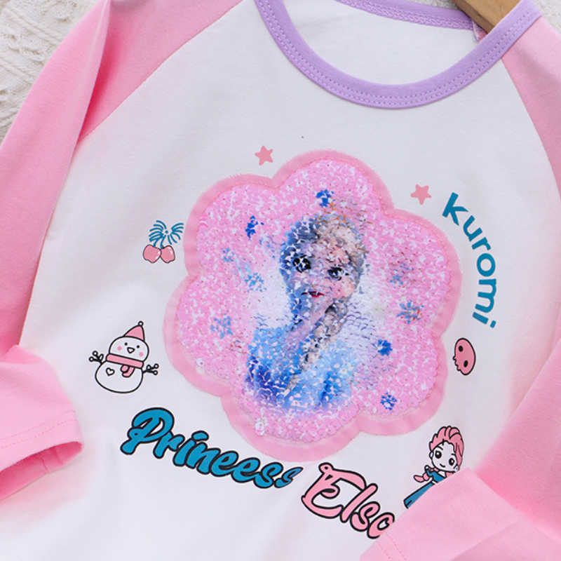 DISNEY infant designer clothes childrens designer clothes Frozen Elsa princess T-shirt with a princess print design comfortable and soft.
