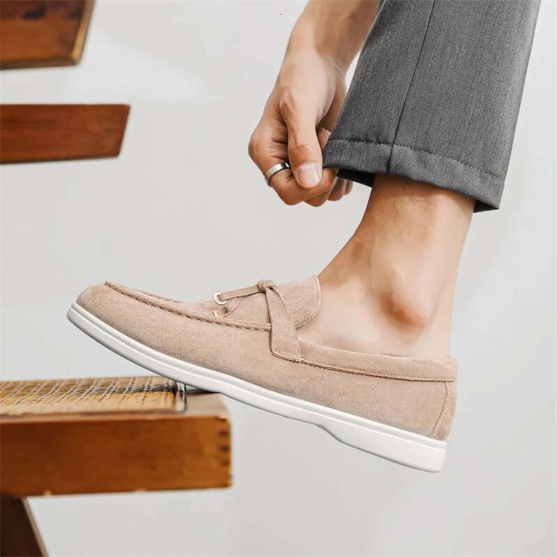 Summer Beige Moccasins For Comfortable Suede Casual Designer Men's Shoes Lightweight Slip-on Men Loafers zapatos para hombre