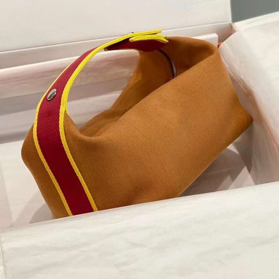 Simple Design Makeup Fashion Large Capacity Canvas Handbag Casual Womens Travel Toiletry Storage Wallet Small Square Bag
