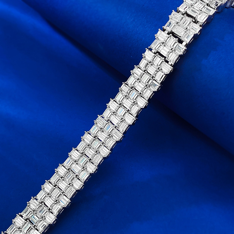 New 925 Sterling Silver Full Diamond Bracelet, Luxurious Designer Piece for Couples, Elegant and Unique European Style.