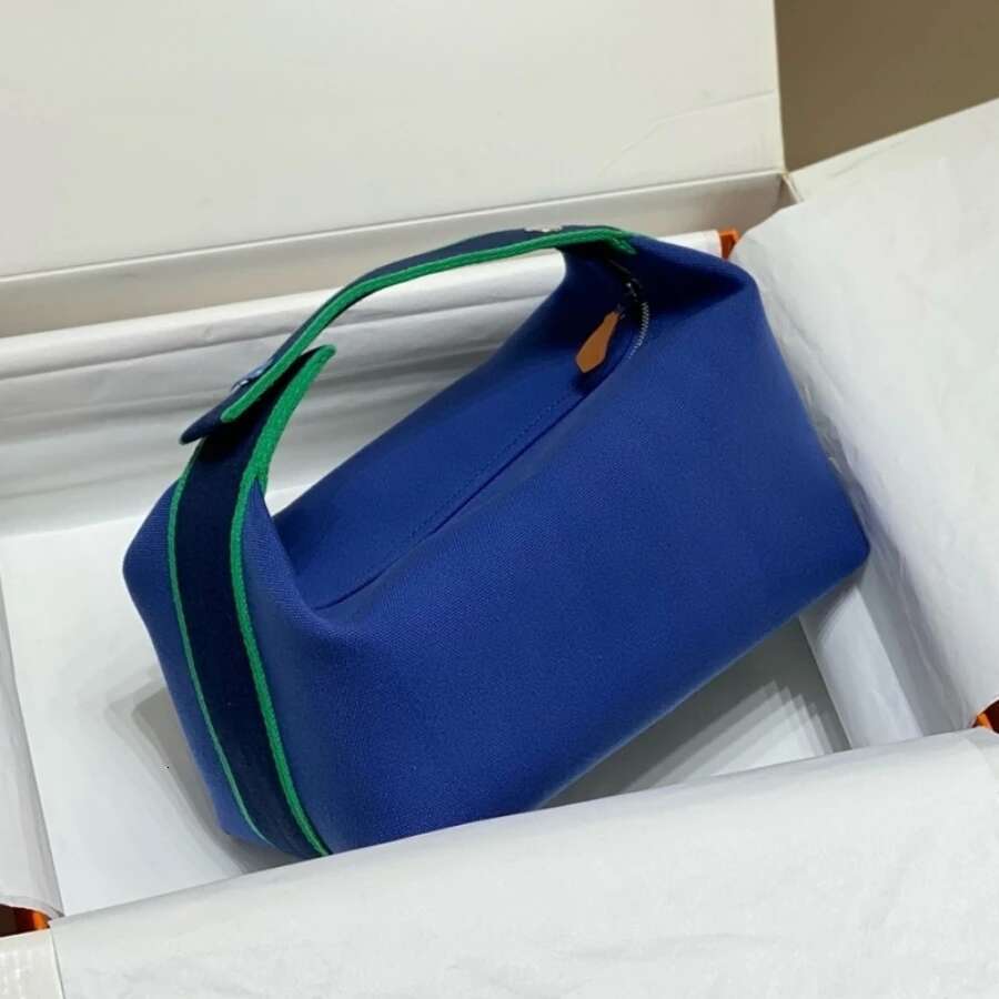 Simple Design Makeup Fashion Large Capacity Canvas Handbag Casual Womens Travel Toiletry Storage Wallet Small Square Bag