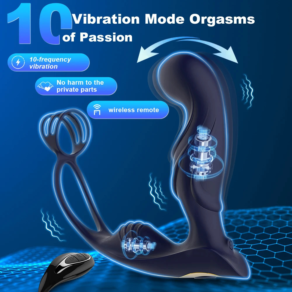 Vibrator Prostate Wireless Remote Anal Plug Cock Ring Butt Control Sex Toys P Sport Massager Adults Toy 250519