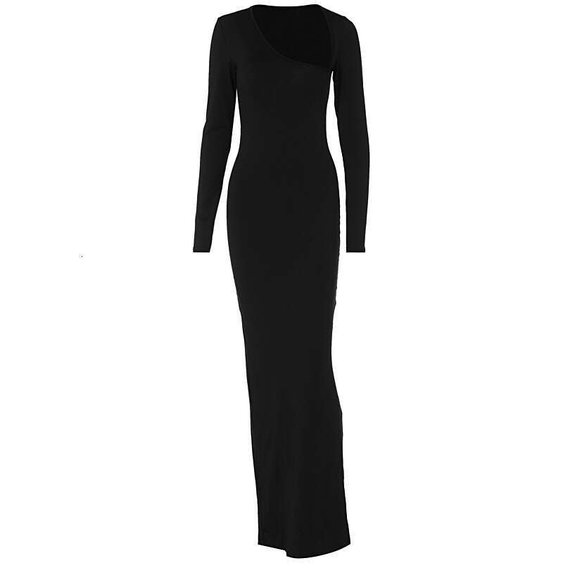 Sheath Dress Wind Women S Clothing Summer New Style Sexy Spicy Girl Slim Fit And Slimming Long Sleeved Slanted Neck Back Slit Dress Summer Dress
