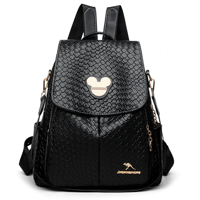 Designer Backpack Women S Light Luxury Texture Korean Version Atmospheric Trendy Casual Woven Pattern Travel Backpack Hand Held Shoulder Bag Outdoor S