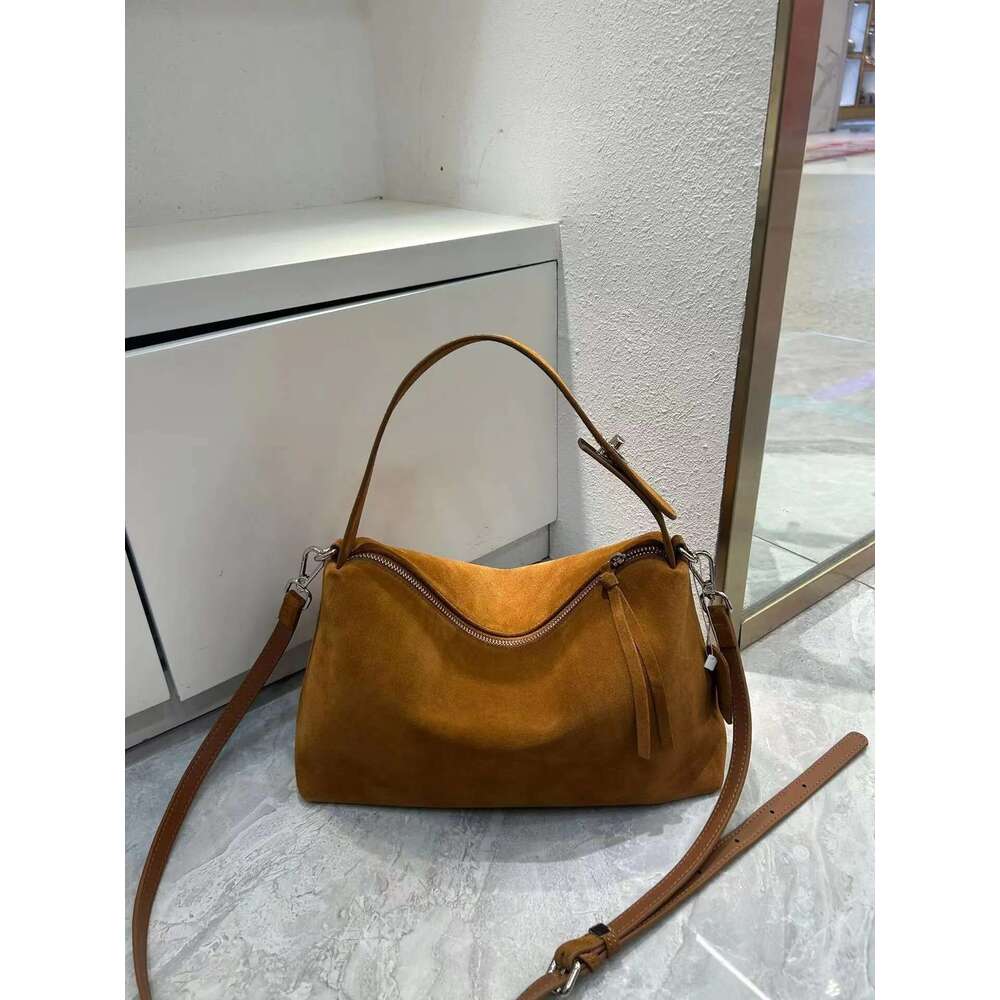 High Quality Designer Bags Fashion Autumn Winter Big Boston Tote Soft Matte Suede Cow Leather Women's Handbag Shoulder Crossbody Bag For Women Gr