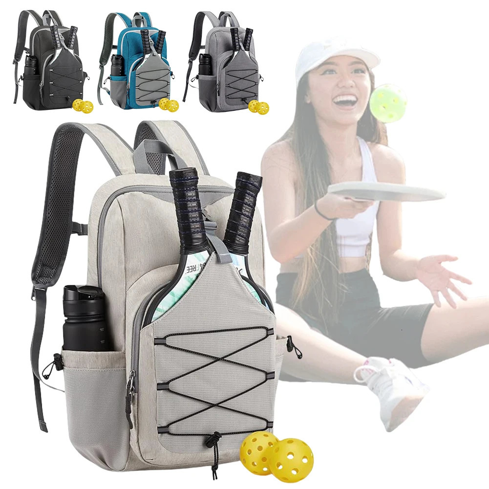 Pickleball Paddle Bag with Hanging Hook Breathable Sports Backpack Large Capacity Portable Racket Rucksack Daily Commuting Bag 250513