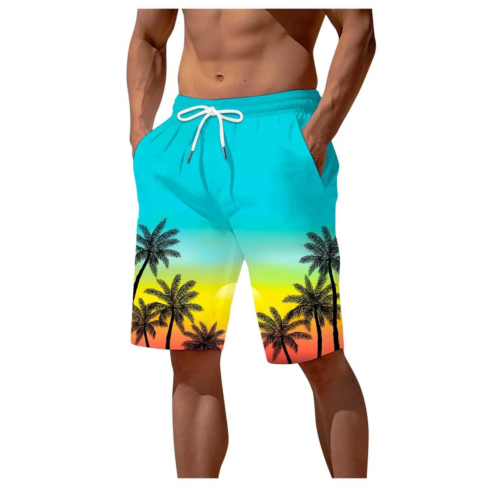 Mens Palm Tree Gradient Pattern Fashion Shorts Boys Summer Cool Hawaii 3D Printed Casual Swim Trunks Quick Dry Surfboard Shorts J250515RTKX