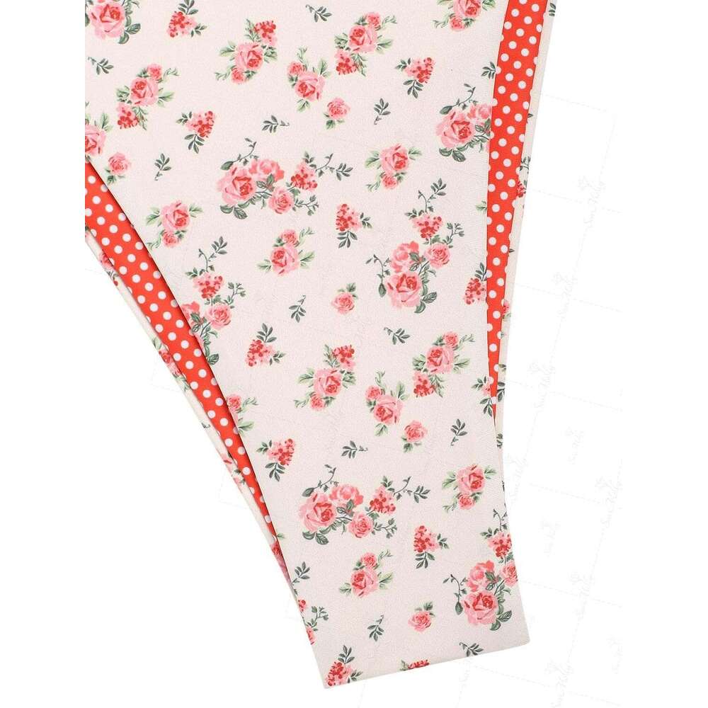 DHEssentials Red Gingham Floral Printed Halter Tie Side Chic Tankini Set