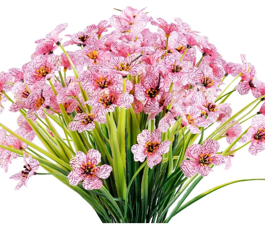 Artificial Flowers UV Resistant Fake Flowers Garden Home Wedding Farmhouse Festive Shrub Decor