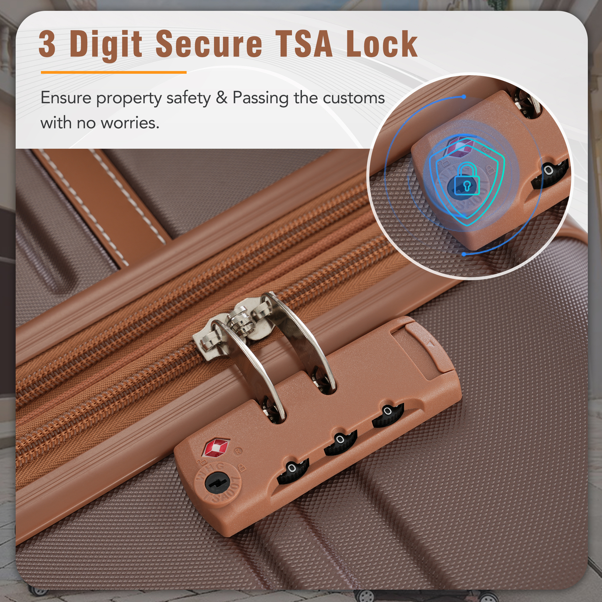 4-Piece Hardshell Luggage Sets: 20", 24", 28" Expandable Luggages and Cosmetic Case - Lightweight Spinner Suitcases with TSA Lock Perso