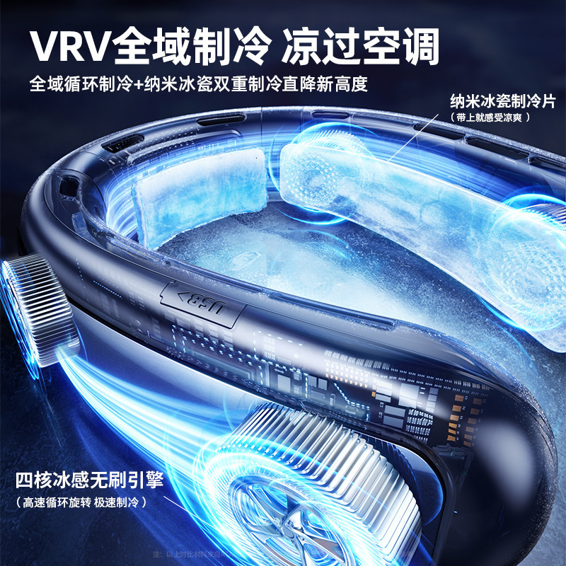 Ruitakas new semiconductor cooling neck hanging fan portable charging USB fan outdoor neck hanging small fan