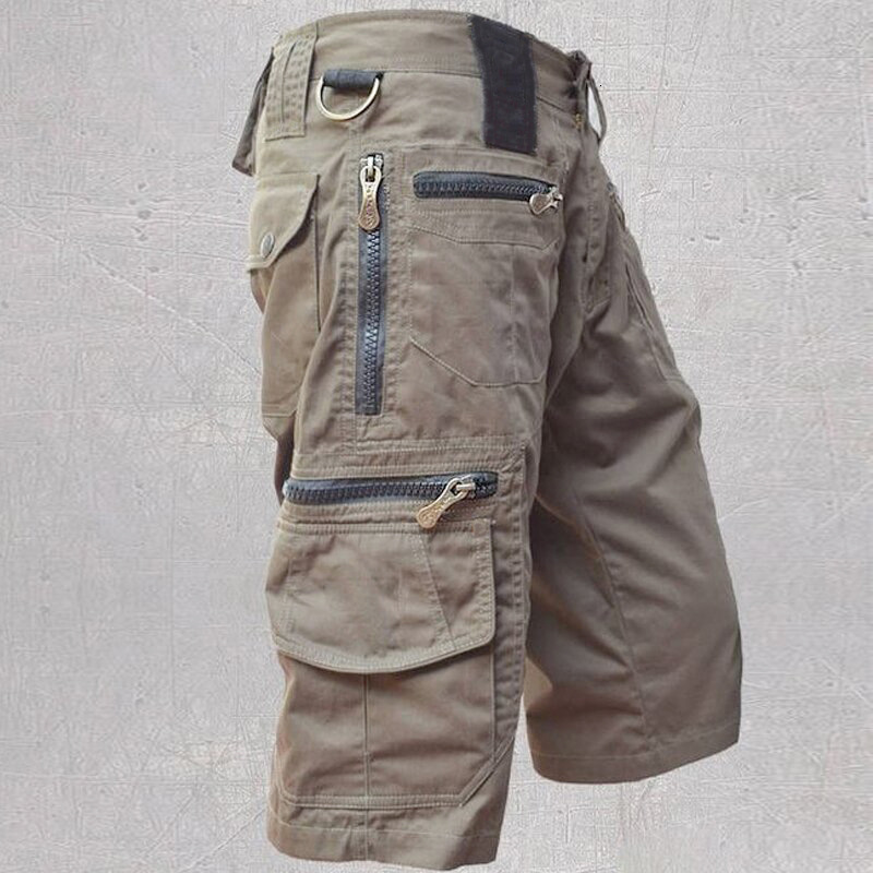 S-5XL Mens Loose Straight Leg Summer Plus Size Trend Casual Mid Length Pants With Multiple Pockets Workwear Shorts Mens Quick Sale 4 Colors