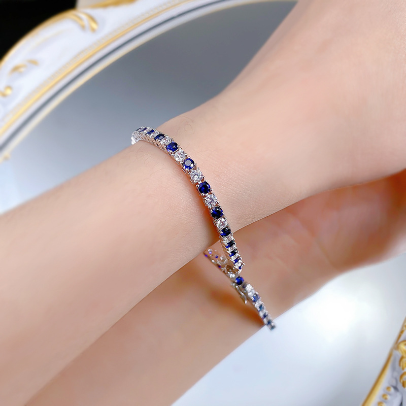 Charming Inspired Fashion Accessory: Premium S925 Silver Tennis Band Encrusted with Sparkling Cubics