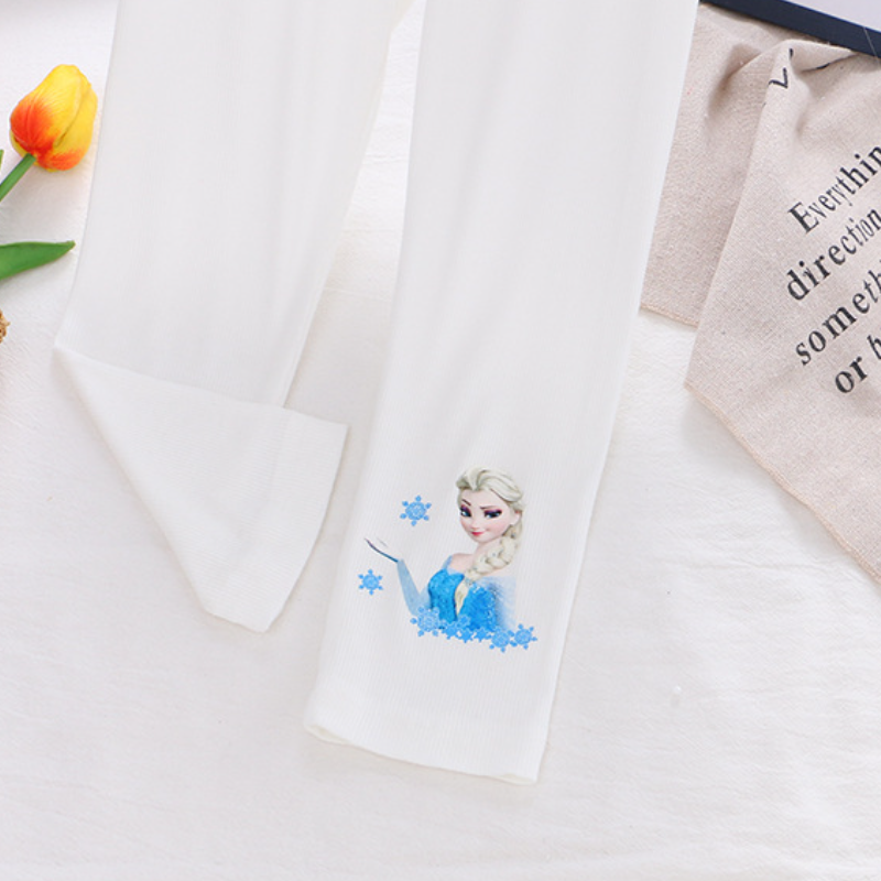 DISNEY toddler designer clothes infant designer clothes Frozen Elsa princess Girls' pants with princess print and label-free design.