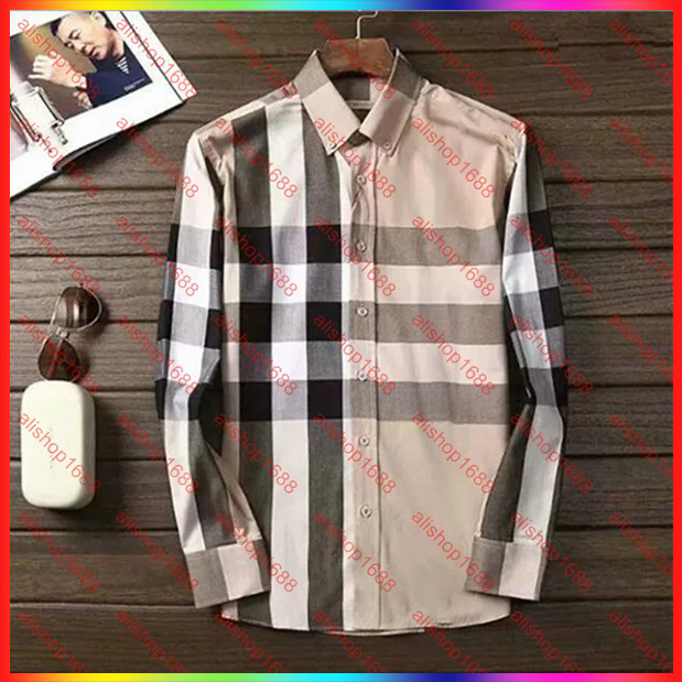 5A Luxury designer men shirts fashion casual business social and cocktail shirt Spring Autumn Office Casual men's dress shirt slimming the most fashionable clothing
