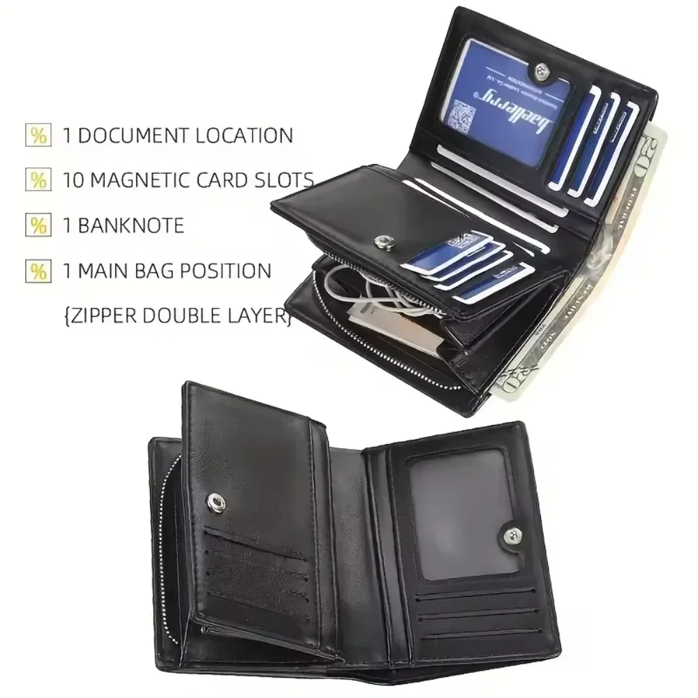 2024 New PU Leather Men Wallets High Quality Zipper Short Desigh Card Holder Male Purse Vintage Coin Holder Men Wallets